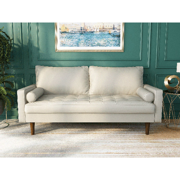 White Leather Sofa Wayfair